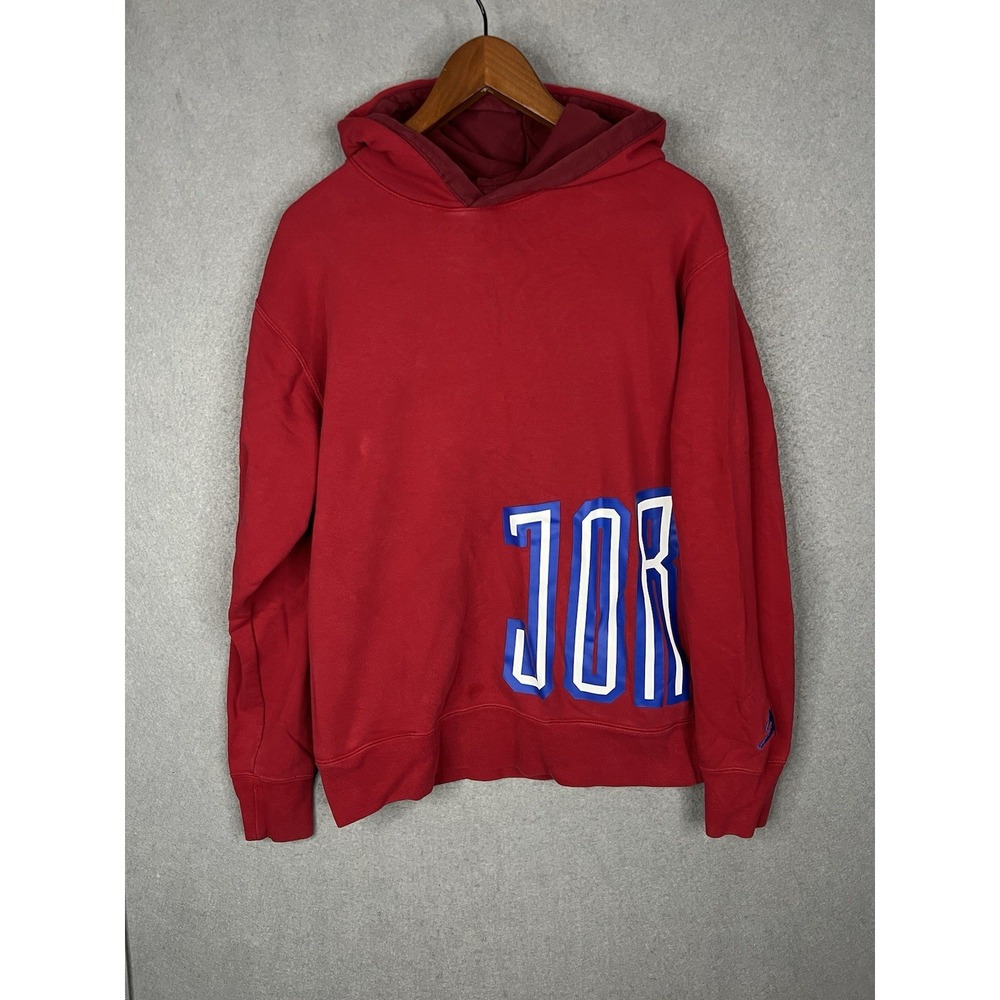 NEW Jordan Pullover Hoodie Men's Medium DV7724-687 Red Blue White‎ Letters M